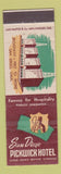 Matchbook Cover - San Diego Pickwick Hotel CA
