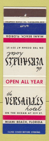 Matchbook Cover - Versailles Hotel Miami Beach FL