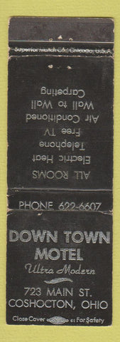 Matchbook Cover - Down Town Motel Coshocton OH WEAR