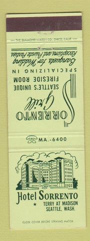 Matchbook Cover - Hotel Sorrento Seattle WA