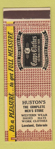 Matchbook Cover - Capps Men's Clothes Huston's Loveland Colorado