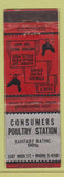 Matchbook Cover - Consumers Poultry Station WORN