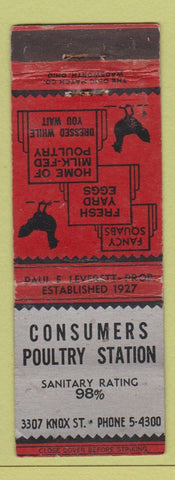 Matchbook Cover - Consumers Poultry Station WORN