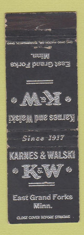 Matchbook Cover - Karnes & Walski East Grand Forks MN WORN #1