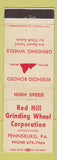 Matchbook Cover - Red Hill Grinding Wheel Corp Pennsburg PA