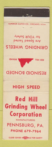 Matchbook Cover - Red Hill Grinding Wheel Corp Pennsburg PA