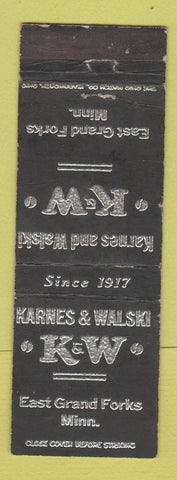 Matchbook Cover - Karnes & Walski East Grand Forks MN WEAR #2
