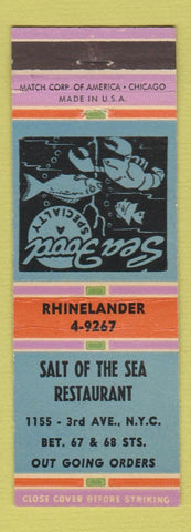 Matchbook Cover - Salt of the Sea Restaurant New York City WORN