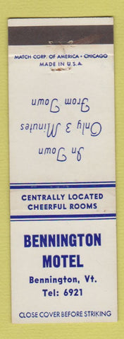 Matchbook Cover - Bennington Motel VT