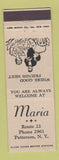 Matchbook Cover - Maria Restaurant Patterson NJ