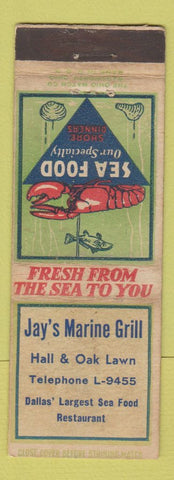 Matchbook Cover - Jay's Marine Grill Dallas TX WEAR