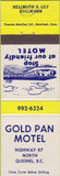 Matchbook Cover - Gold Pan Motel Quensel BC