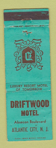 Matchbook Cover - Driftwood Motel Atlantic City NJ WEAR