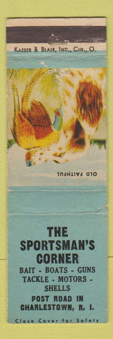 Matchbook Cover - Sportsman's Corner Charlestown RI WEAR