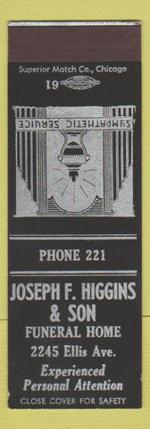 Matchbook Cover - Joseph Higgins Funeral Home SAMPLE