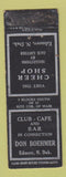 Matchbook Cover - Club Cafe and Bar Don Boehmer Edmore ND WORN