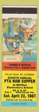 Matchbook Cover - PTA Ham Supper Newville PA 1967