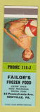 Matchbook Cover - Failor's Frozen Food Newville PA pinup