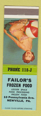 Matchbook Cover - Failor's Frozen Food Newville PA pinup