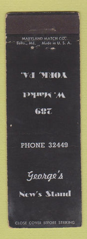 Matchbook Cover - George's News Stand York PA