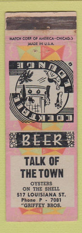 Matchbook Cover - Talk of the Town Griffey Bros WEAR