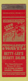Matchbook Cover - Betty Lee's Beauty Salon Barre VT SAMPLE WORN