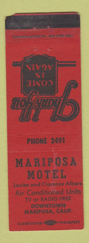 Matchbook Cover - Mariposa Motel CA WEAR