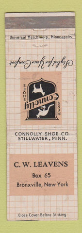 Matchbook Cover - Connolly Shoes Stillwater MN CW Leavens Bronxville NY WEAR