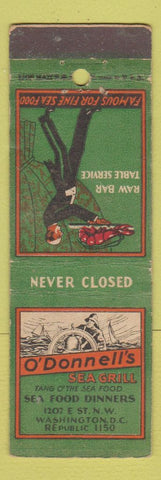 Matchbook Cover - O'Donnell's Sea Grill Washington DC