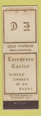 Matchbook Cover - Evergreen Casino Philadelphia PA restaurant WEAR
