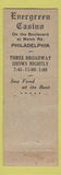 Matchbook Cover - Evergreen Casino Philadelphia PA restaurant WEAR