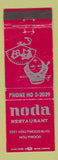Matchbook Cover - Noda Chinese Restaurant Hollywood CA