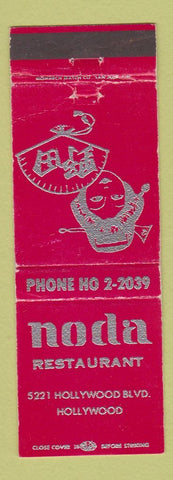 Matchbook Cover - Noda Chinese Restaurant Hollywood CA