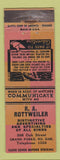 Matchbook Cover - RA Rottweiler Advertising Grand Forks ND