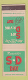 Matchbook Cover - Safe Driving Day Safety Washington DC Air Force WEAR