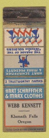 Matchbook Cover - Hart Schaffner Marx Clothes Webb Kennett Klamath Falls OR WEAR