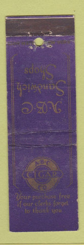 Matchbook Cover - ABC Sandwich Shop Cigars San Francisco CA WEAR