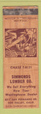 Matchbook Cover - Simmonds Lumber Sun Valley CA WORN