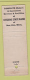 Matchbook Cover - Citizens Sate Bank New Ulm MN
