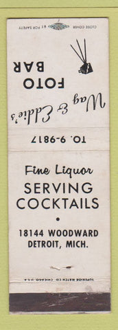 Matchbook Cover - Wag & Eddie's Foto Bar Detroit MI