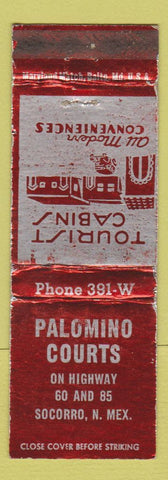 Matchbook Cover - Palomino Courts Motel Socorro NM