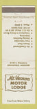 Matchbook Cover - Mount Vernon Motor Lodge Springfield MO