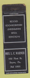 Matchbook Cover - Mrs LC Warner Grocery Sayre PA WORN