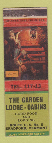 Matchbook Cover - Garden Lodge Cabins Bradford VT