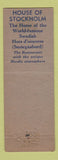 Matchbook Cover - House of Stockholm Hollywood CA WEAR