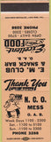 Matchbook Cover - Oakland Army Base? NCO Snack Bar peach