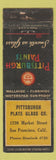 Matchbook Cover - Pittsburgh Paints San Francisco CA plate glass WEAR