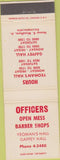Matchbook Cover - Officers Mess Barber Shop Yeoman's Hall