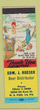 Matchbook Cover - Edw Roeser Beer Distributor Pittsburgh PA hillbilly