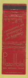 Matchbook Cover - Plaza Hotel San Antonio TX